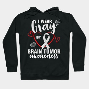 I wear grey for brain tumor awareness month support Hoodie